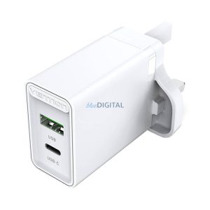 USB(A+C) fali töltő Vention FBBW0-UK (18W/20W) UK Fehér