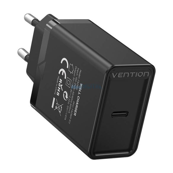 USB-C fali töltő Vention FADB0-EU (20 W) Fekete