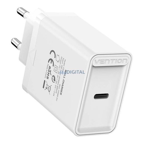 Vention FAIW0-EU hálózati töltő 1xUSB-C csatlakozással 30W - fehér