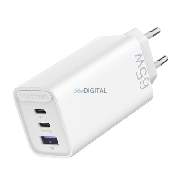 Fali töltő EU 2xUSB-C(65W/30W) USB-A(30W) Vention, FEDW0-EU, 2.4A, PD 3.0