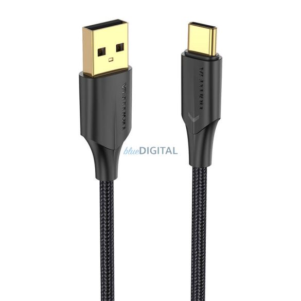 Töltőkábel USB 2.0 USB-C Vention CTFBF LED 3A 3A 1m (fekete)