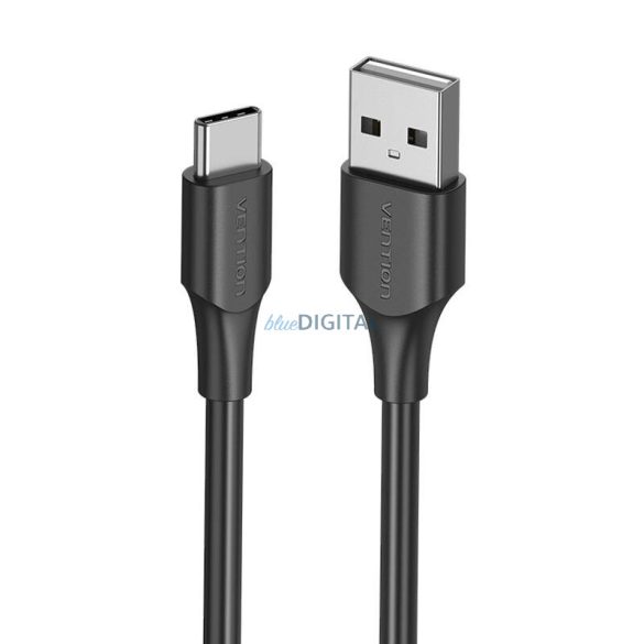 USB 2.0 A és USB-C 3A kábel 0,25m Vention CTHBC fekete