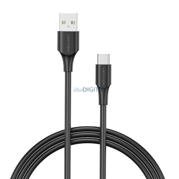 USB 2.0 A és USB-C 3A kábel 0,5m Vention CTHBD fekete