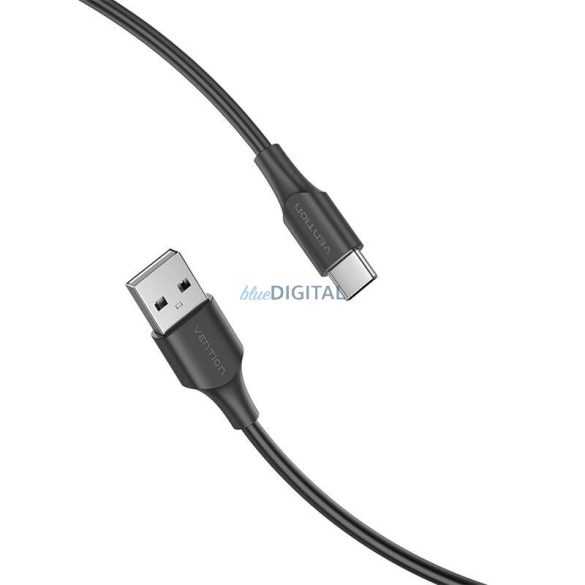 USB 2.0 A és USB-C 3A kábel Vention CTHBI 3m Fekete