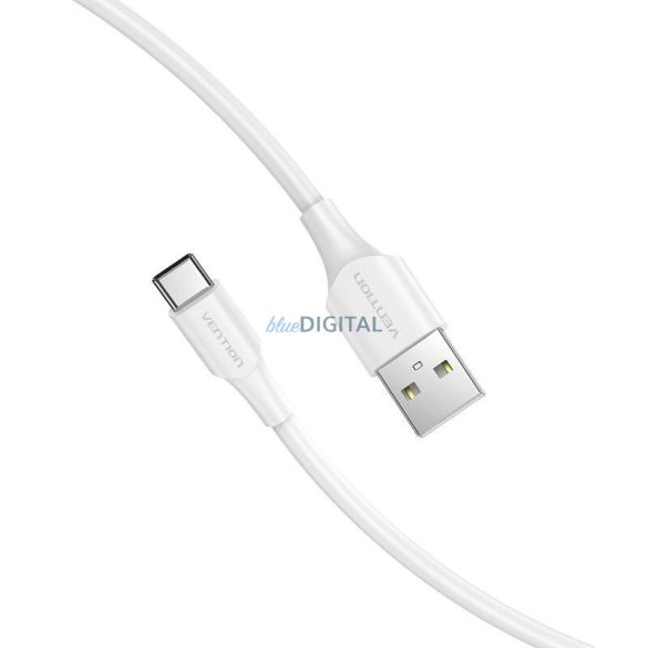 USB 2.0 A és USB-C 3A kábel Vention CTHWF 1m Fehér