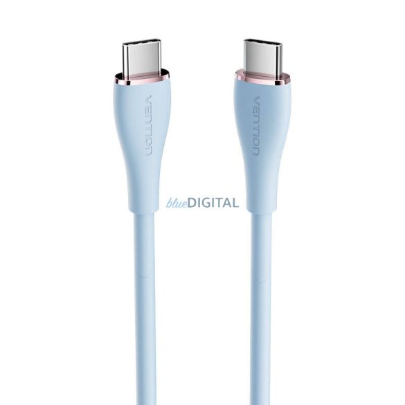 USB-C 2.0 és USB-C 5A kábel Vention TAWSG 1.5m világoskék szilikon