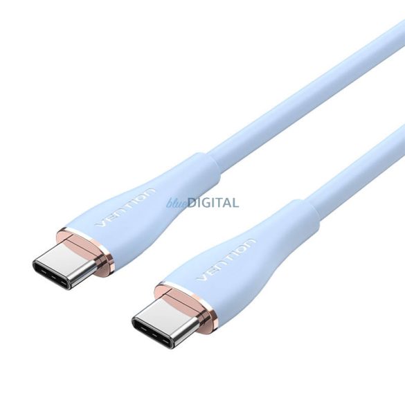 USB-C 2.0 és USB-C 5A kábel Vention TAWSG 1.5m világoskék szilikon