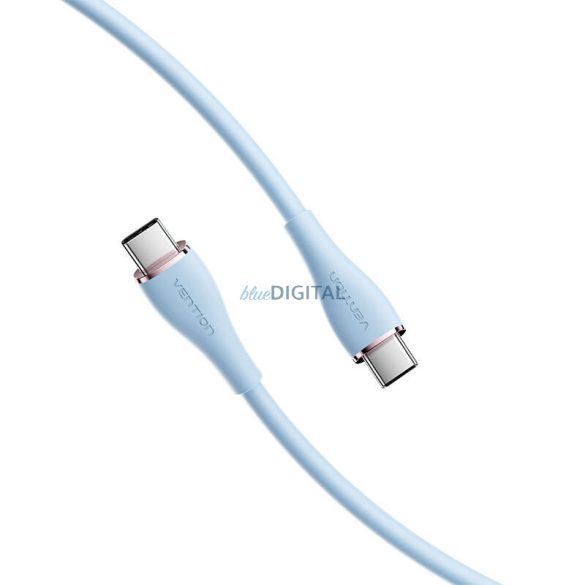 USB-C 2.0 és USB-C 5A kábel Vention TAWSG 1.5m világoskék szilikon