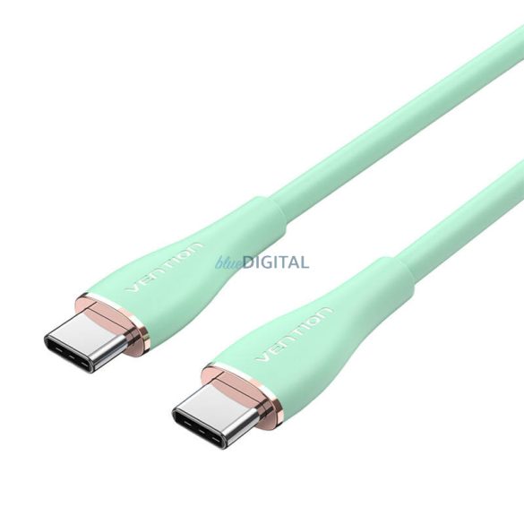 USB-C 2.0 és USB-C 5A kábel Vention TAWGG 1.5m világoszöld szilikon