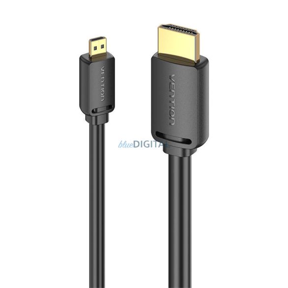 HDMI-D male HDMI-A male 4K HD kábel 3m Vention AGIBI (fekete)