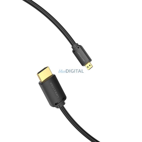 HDMI-D male HDMI-A male 4K HD kábel 3m Vention AGIBI (fekete)