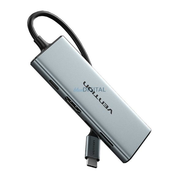 USB-C HDMI, 3x USB 3.0, SD, TF, PD Hub Vention TOPHB 0.15m Szürke