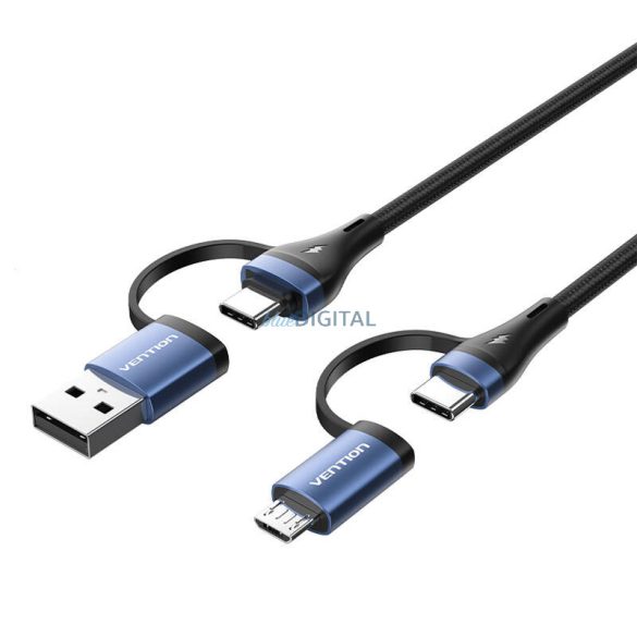 4 az 1-ben USB kábel USB 2.0 Vention CTLLH 1m (fekete)