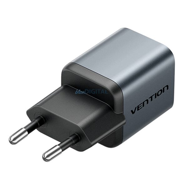 Vention TZ-FEVH0-EU hálózati töltő 1xUSB-C csatlakozással + Type-C - Lightning kábellel 100cm 20W GaN PD QC - szürke