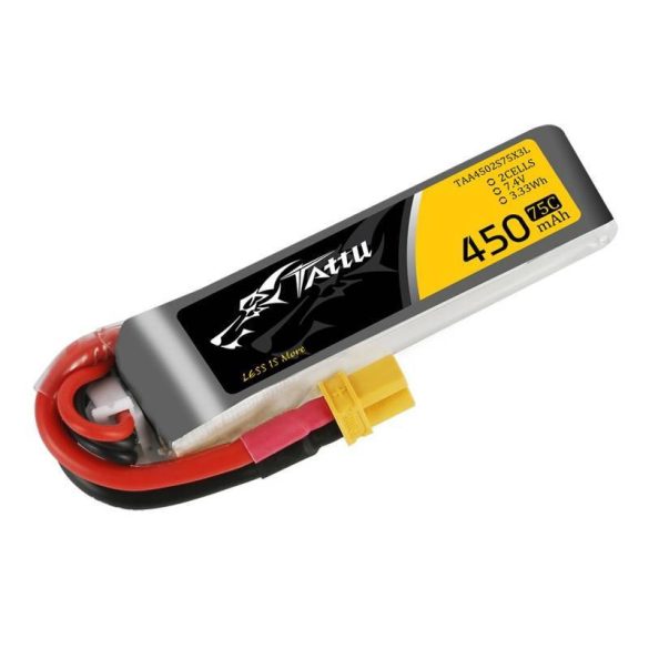 Akumulátor Tattu 450mAh 7.4V 75C 2S1P Hosszú XT30