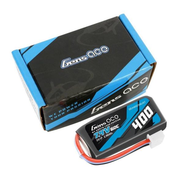 Gens Ace 400mAh 7.4V 60C 2S1P JST akkumulátor 7.4V 60C JST