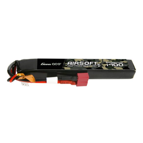 Gens ace 25C 1400mAh 2S1P 7.4V Airsoft Gun Lipo akkumulátor T csatlakozóval