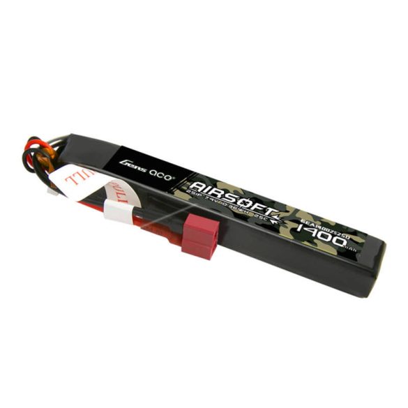 Gens ace 25C 1400mAh 2S1P 7.4V Airsoft Gun Lipo akkumulátor T csatlakozóval