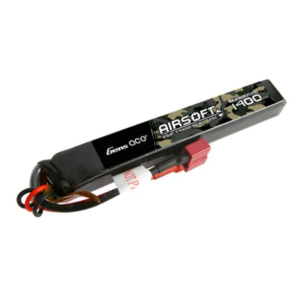 Gens ace 25C 1400mAh 2S1P 7.4V Airsoft Gun Lipo akkumulátor T csatlakozóval