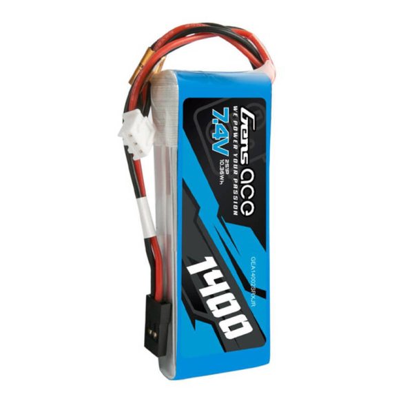 Gens ace 1400mAh 7,4V 2S1P LiPo akkumulátor JR plug-in adó