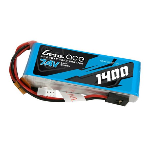 Gens ace 1400mAh 7,4V 2S1P LiPo akkumulátor JR plug-in adó