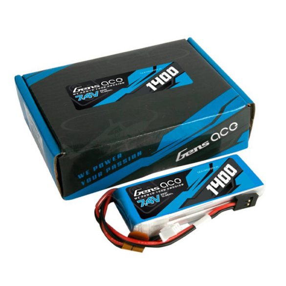 Gens ace 1400mAh 7,4V 2S1P LiPo akkumulátor JR plug-in adó