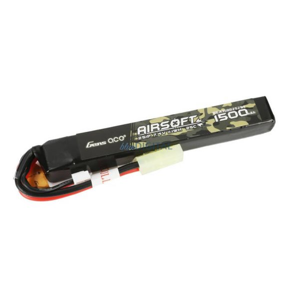 Gens ace 25C 1500mAh 2S1P 7.4V Airsoft Gun Lipo Batterymini Tamiya Plug Tamiya akkumulátor