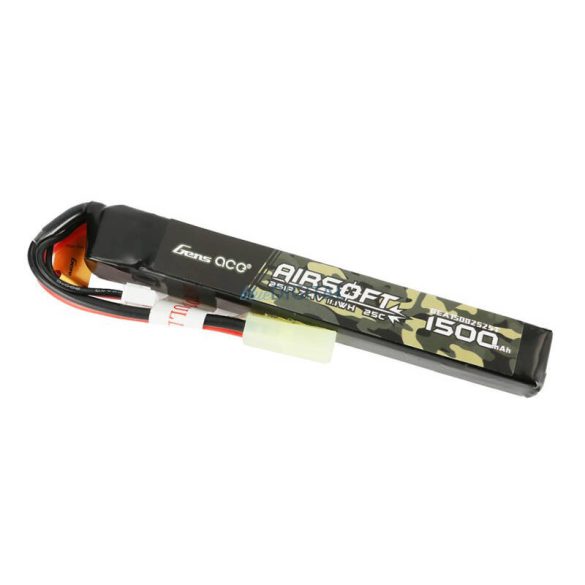 Gens ace 25C 1500mAh 2S1P 7.4V Airsoft Gun Lipo Batterymini Tamiya Plug Tamiya akkumulátor