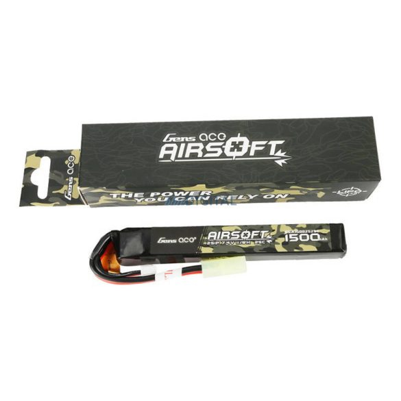 Gens ace 25C 1500mAh 2S1P 7.4V Airsoft Gun Lipo Batterymini Tamiya Plug Tamiya akkumulátor