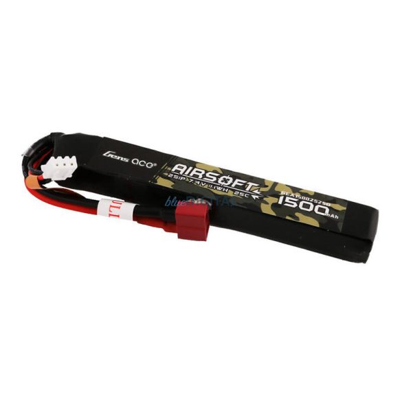 Gens ace 25C 1500mAh 2S1P 7.4V Airsoft Gun Lipo akkumulátorT Plug