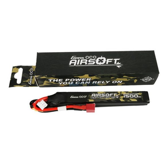 Gens ace 25C 1500mAh 2S1P 7.4V Nunchuck 2X Airsoft Gun Lipo akkumulátorT Plug