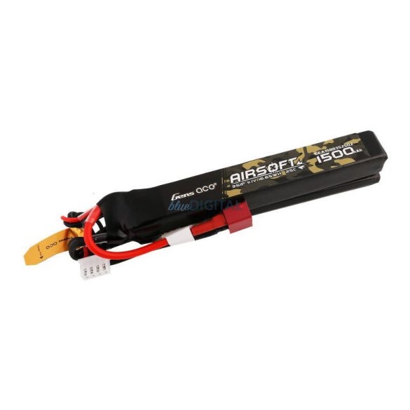 Gens ace 25C 1500mAh 3S1P 11.1V Nunchuck 2X Airsoft Gun Lipo akkumulátorT Plug