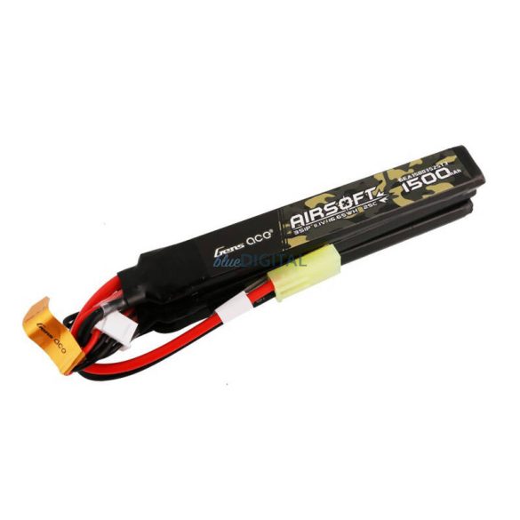 Gens ace 25C 1500mAh 3S1P 11.1V Nunchuck 3X Airsoft Gun Lipo Batterymini Tamiya Plug