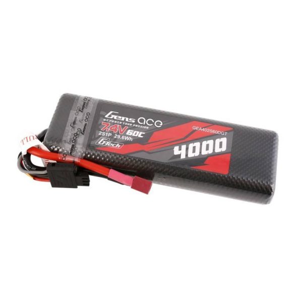 Gens Ace G-Tech 4000mAh 7,4V 60C 2S1P HardCase T-dugós ütőakkumulátor