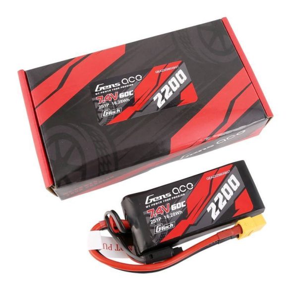 GensAce G-Tech LiPo akkumulátor 2200mAh 7.4V 60C 2S1P XT60