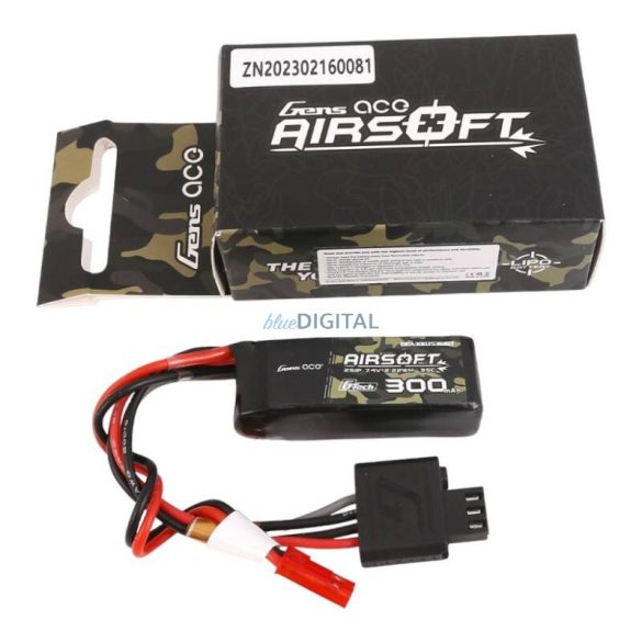 Gens ace G-Tech 35C 300mAh 2S1P 7.4V Airsoft Gun Lipo akkumulátor JST-SYP Plug JST-SYP Plug