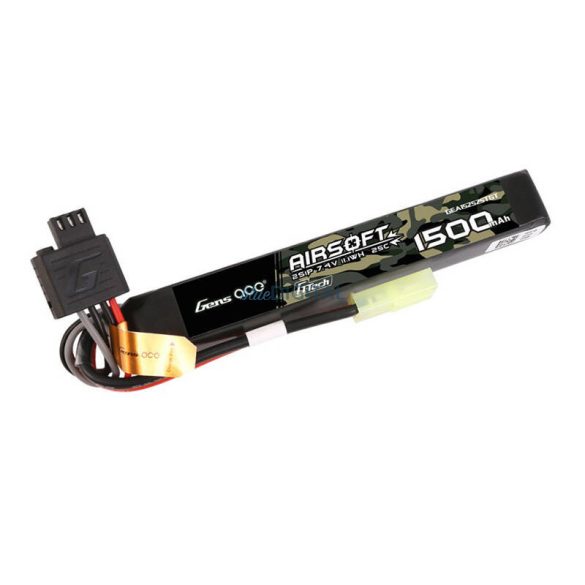 Gens ace G-Tech 25C 1500mAh 2S1P 7.4V Airsoft Gun Lipo Batterymini Tamiya Plug akkumulátorok