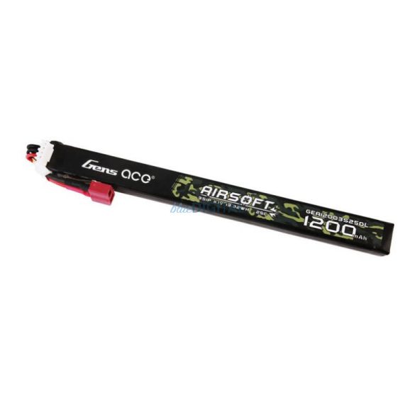 Gens Ace 25C 1200mAh 3S1P 11.1V Airsoft Gun Lipo akkumulátor T Plug Hosszú méret