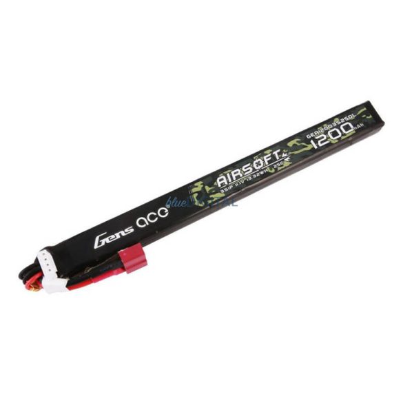 Gens Ace 25C 1200mAh 3S1P 11.1V Airsoft Gun Lipo akkumulátor T Plug Hosszú méret