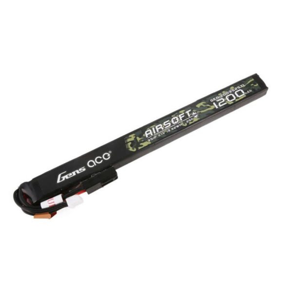 Gens ace 25C 1200mAh 3S1P 11.1V Airsoft Gun Lipo akkumulátor mini Tamiya csatlakozóval Hosszú méret