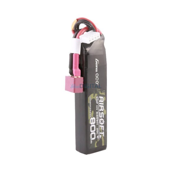 Gens Ace Lipo 800MAH 11.1V 25C 3S1P Airsoft Gun Lipo BatteryT (Deans) dugó