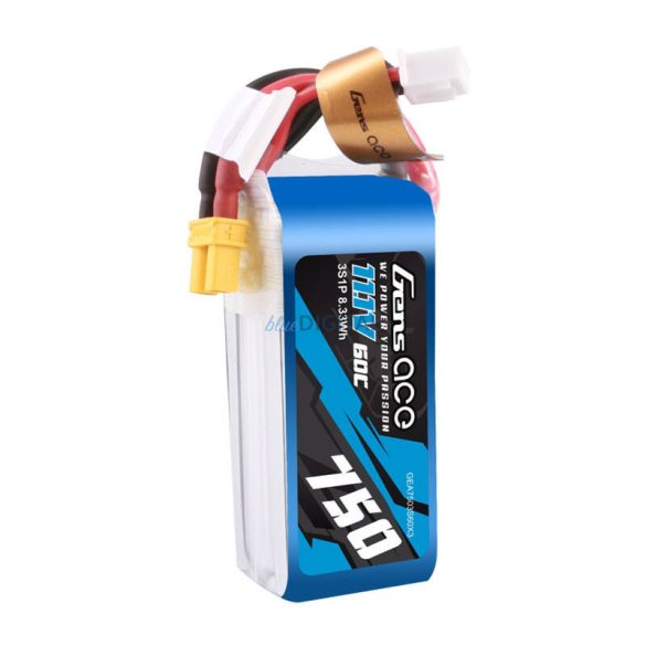 GENS ACE 750MAH 11.1V 60C 3S1P LIPO AKKUMULÁTOR CSOMAGXT30