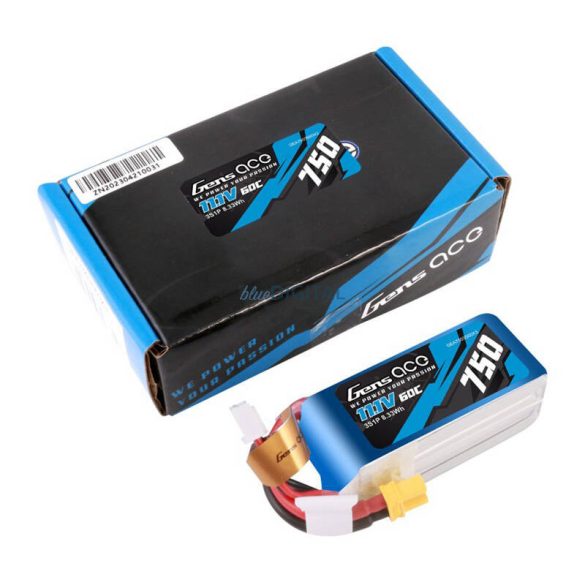 GENS ACE 750MAH 11.1V 60C 3S1P LIPO AKKUMULÁTOR CSOMAGXT30