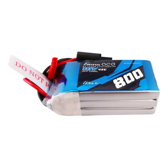 Gens Ace G-Tech 800mAh 11.1V 45C 3S1P LIPO AKKUMULÁTOR PACK JST