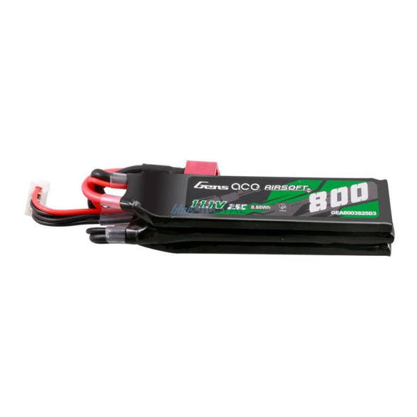 Gens ace 25C 800mAh 3S1P 11.1V NUNCHUCK 3X Airsoft Gun Lipo akkumulátorDeans(T) Plug