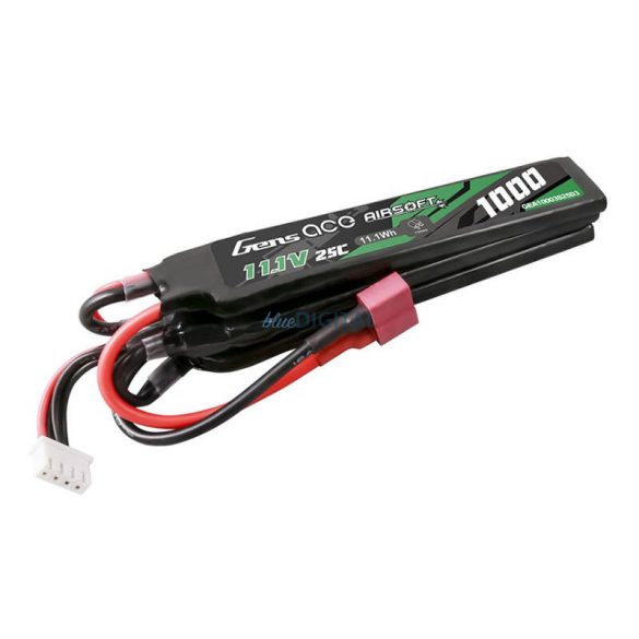 Gens ace 25C 1000mAh 3S1P 11.1V Nunchuck 3X Airsoft Gun Lipo akkumulátorT Plug