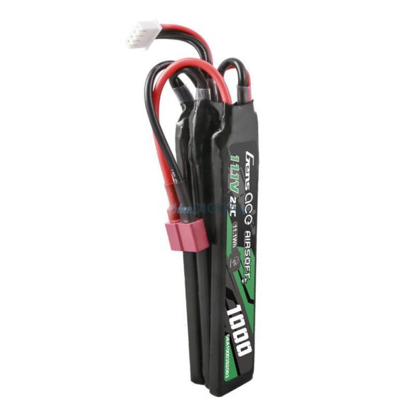 Gens ace 25C 1000mAh 3S1P 11.1V Nunchuck 3X Airsoft Gun Lipo akkumulátorT Plug