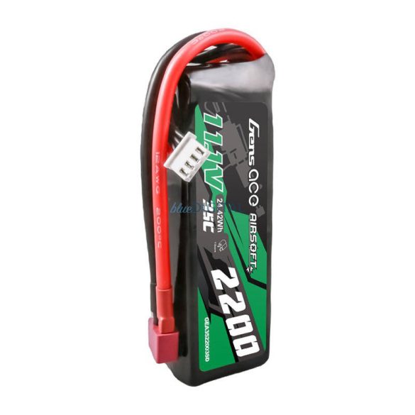 Gens ace 35C 2200mAh 3S1P 11.1V Airsoft Gun Lipo akkumulátorT Plug