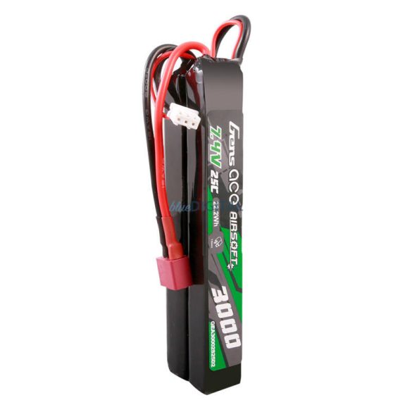 Gens ace 25C 3000mAh 2S2P 7.4V nyerges Airsoft Gun Lipo akkumulátormini Deans(T) dugó