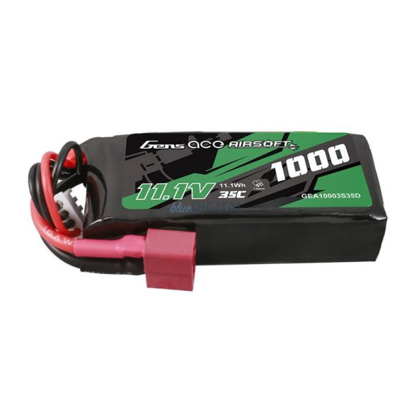 Gens ace 35C 1000mAh 3S1P 11.1V Airsoft Gun Lipo akkumulátorT Plug